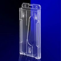 Porte-badge multi-cartes en plastique rigide, porte-carte de crédit, double carte, transparent, vertical, 10x6cm