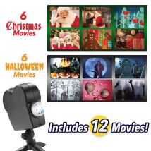 12 films projecteur Halloween noël fête lumières en plein air noël fenêtre projecteur lumière Disco DJ scène lampe projecteurs
