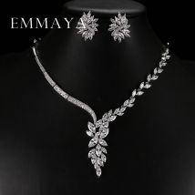 Emmaya – collier ras du cou, boucles d'oreilles, ensembles de bijoux de mariée, Unique, accessoires de mariage, directe