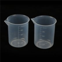 Ensemble de gobelets en plastique Borosilicate transparent, 2 pièces, verre gradué 100mL, fournitures scolaires et de laboratoire pour études, offre spéciale