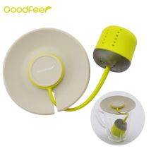 Goodfeer Silicone infuseur à thé passoire à feuilles mobiles avec couvercle filtre à base de plantes infuseur à thé pour boire des accessoires de thé au café