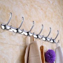 Porte-manteau mural en acier inoxydable | 6 crochets, porte-manteau mural, porte-chapeau pour vêtements