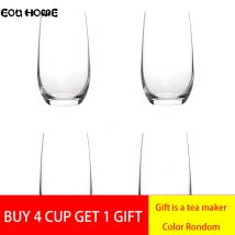1/2/4 Pcs Transparent rouge vin verres rond ménage eau Mousse jus tasse boisson tasse verre bière fruits fête lait Drinkware