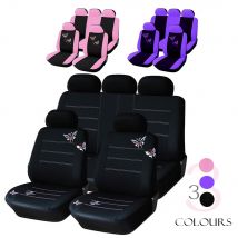 Housse de siège de voiture brodée de papillon, couvre-siège, respirant, lavable, pour la plupart des automobiles, pour Kia, Ford, Hyundai, , 100%