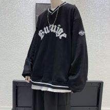 Hybskr automne nouveaux hommes sweats décontracté femme surdimensionné graphique sweats à capuche imprimés coréen Streetwear homme à capuche
