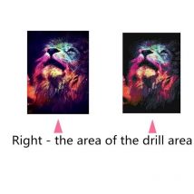 5D diamant peinture Kit complet, cristal strass collé broderie photos Arts artisanat pour la maison décoration murale-coloré Lion 30x40