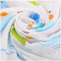 Couverture à 4 couches en coton mousseline super doux | Couverture d'été pour bébé, couverture de poussette, serviette de bain, couverture de réception