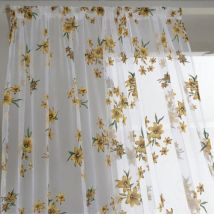 Rideaux de fleurs simples rideaux transparents brodés élégants pour rideau de salon pour rideaux de cuisine pour chambre d'enfants