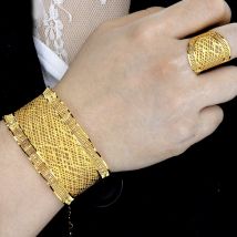 Grand Bracelet en cuivre plaqué or pour mariée, bijou de luxe arabe, nigérian, pour mariage, pour dames