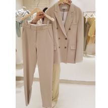costume femme printemps Long paragraphe costume veste Harem pantalon deux ensembles de tempérament décontracté femmes vêtements
