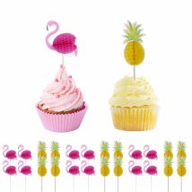 Décoration de fête à thème flamand rose 10 pièces, décor de fête à thème flamand rose, panneau d'ananas, pour Cocktail anniversaire, pour enfants, pour Cocktail