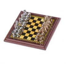 jeu d'échecs de échiquier avec roi jeu de plein air échecs classique en alliage de Zinc pièces d'échecs en bois