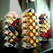 organizador maquillaje makeup organizer tocador 26 grilles Transparent rouge à lèvres boîte de rangement acrylique maquillage organisateur cosmétique étagère bureau coiffeuse salle de bain utilisation