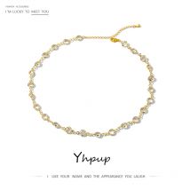 Yhpup-collier ras du cou en verre pour femmes, bijou de caractère, chaîne avec clavicule, idée ,