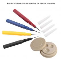 Ensemble de huileurs de montres, 1 tasse d&#39;huile, 4 broches de stylo à huile, huile de montre, application de lubrifiant, outil de réparation de montre, Kit d&#39;outils de Maintenance pour horloger