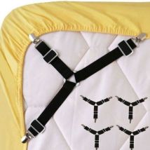 Sangle de maintien élastique 4 pièces | Sangle sans lacet, Clip de fixation, attache-matelas pour meubles