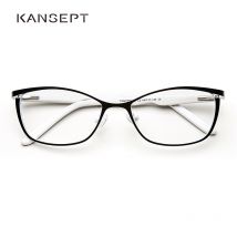 Lunettes œil de chat en métal pour femmes, monture de lunettes Vintage, transparentes, noires et blanches
