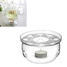 Porte-théière Portable | Base de théière, café eau thé chauffe-verre transparent résistant à la chaleur théière chauffe-théière Base isolante