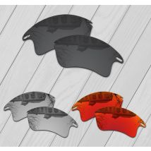 E.O.S – lentilles de remplacement polarisées, 3 paires, noir argent et rouge feu, pour lunettes de soleil Oakley Fast Jacket XL OO9156