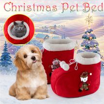 Animal de compagnie chat maison chien lit chenil mignon noël chaussures forme chat maison demi fermé noël doux hiver animal chat lit