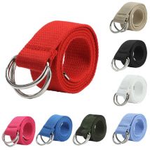 Ceinture de Sport en toile pour hommes et femmes, Double anneau, boucle à la taille, tendance décontracté