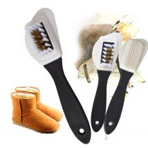 Brosse à chaussures en daim Nubuck, 3 côtés, 1 pièce, nettoyeur de forme de bottes, outils de nettoyage de chaussures en cuir faciles à entretenir