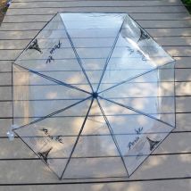 Parapluie pliant imprimé tour Eiffel pour femmes, 1 pièce, en blanc et noir, à la , trois plis, pour soleil, pluie, outils pour l'extérieur