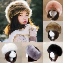 Hiver épais fourrure bandeau moelleux russe fausse fourrure femmes fille fourrure bandeau chapeau hiver en plein air oreillette Ski chapeaux chauds