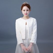 Châle en laine et fourrure de mariée, manteau tendance pour robe de mariée, automne et hiver