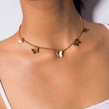 Cou pendentifs femmes Vintage chaîne collier pendentifs métallique doré grande chaîne collier femmes bijoux