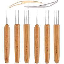8 pièces ensemble d'outils Dreadlocks, tricot cheveux accrocher aiguille tricot Crochet, outil de verrouillage des cheveux pour le processus de tricotage, ensemble d'aiguille au Crochet