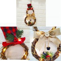 Noël Halloween LED guirlande suspendus décoration ménage couronne mur porte ferme décor rond