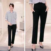 Pantalon de maternité en coton | Pantalon de maternité, taille élastique, crayon, vêtements pour femme enceinte, costume de grossesse, pantalon extensible officiel