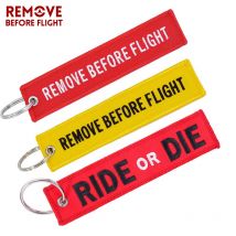 Moto voiture porte-clés RIDE ou DIE porte-clés bijoux broderie porte-clés Aviation llavero voiture porte-clés 3 pièces/lot