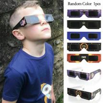 10 pièces décembre blanc cadre papier solaire éclipse lunettes Total couleurs Observation solaire aléatoire lunettes éclipse