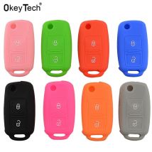 Housse en Silicone OkeyTech pour Volkswagen Golf Passat Polo MK4 Bora Altea Alhambra Touran Sharan étui à clés de voiture 2 boutons coque de clé