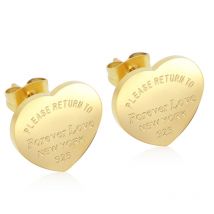 Acier inoxydable mignon en forme de coeur boucles d'oreilles or femmes PendantLove boucles d'oreilles bijoux