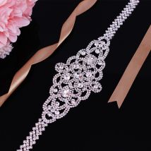 Ceintures et ceintures de mariée en strass faites à la main avec ruban de champagne pour robe de mariée robe de soirée accessoire de robe de soirée
