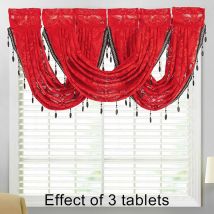 Moderne dentelle Jacquard fenêtre rideau dentelle ourlet cantonnière drapé court rideaux cuisine chambre salon fenêtre rideau décor à la maison