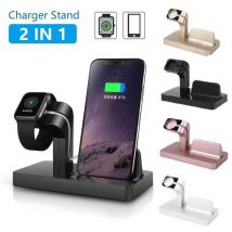 Chargeur sans fil Dock pour Apple Watch iPhone téléphone Station de recharge 2 en 1 chargeur sans fil pour iWatch 5 4 3 2 6 iPhone 11