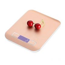 Balance de cuisine en acier inoxydable 5kg/1g | Balance de cuisine électronique de haute précision pour la cuisson (pas de batterie inclus, or Rose)