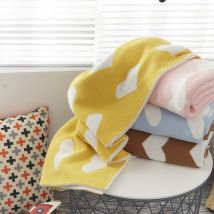 Filles garçons 90X110cm coeurs 2 couches hiver épais coton biologique doux bébé tricoté couverture enfants siège arrière couverture bébé deken couette