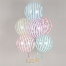 Ballon à bulles à rayures 18 pouces cristal sucette Bobo ballon pour anniversaire fête de mariage décoration hélium ballons ronds