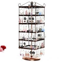 288 trous 6-layerboucles d'oreilles organisateur porte-bijoux collier Bracelet Rack rotatif boucles d'oreilles collier bijoux présentoir