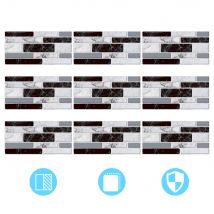 9 pièces décoration de la maison noir et blanc Imitation marbre autocollant auto-adhésif amovible étanche carrelage autocollant pour Kitch