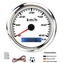 Compteur de vitesse pour bateau, 30 km/h, 60 km/h, 120 km/h, 200 km/h, odomètre, sans antenne GPS avec rétro-éclairage rouge