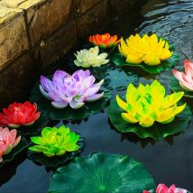 Lotus artificiel en mousse tactile, plantes de piscine flottante, lys blanc, pour jardin de mariage, décoration EVA, 10 Cm, 1 pièce