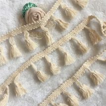 Ruban coloré pour vêtement, accessoire de couture, rideau décoratif, dentelle à franges en coton de , 5yards, 4.0cm