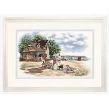 Joli Kit mignon point de croix compté | Retraite sur bord de mer, peintre artiste et maison en bois dim 35177