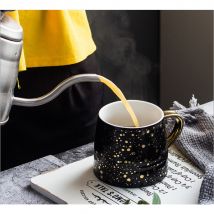 Tasse de lait à pois tasse de café de bureau à domicile en céramique avec couvercle de cuillère Drinkware motif ciel étoilé tasse de thé tasses simples et créatives